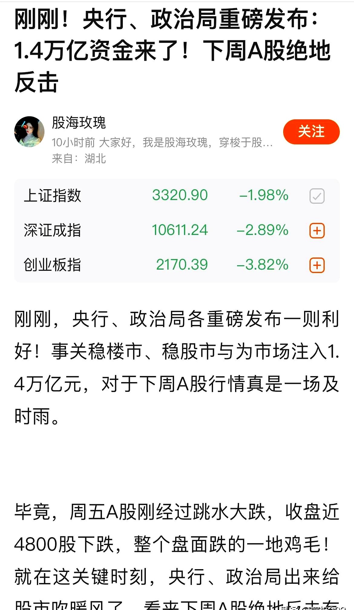 A股平均股价11.66元 48股股价不足2元
